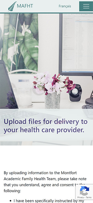 Screen capture of esfam.ca file upload page page.